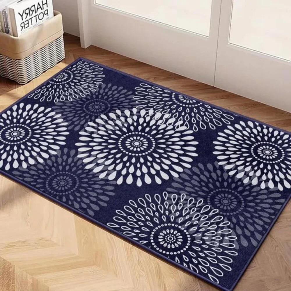 New 2'x3' Area Rug, Non-Slip Washable Hallway Runner for Kitchen or Room, Blue